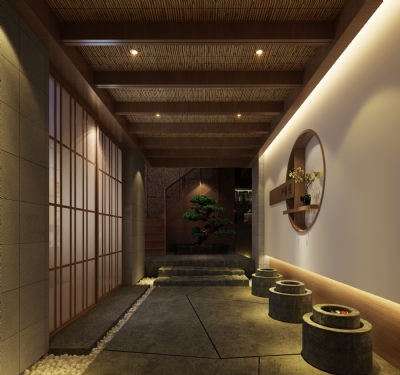 中式茶室走廊