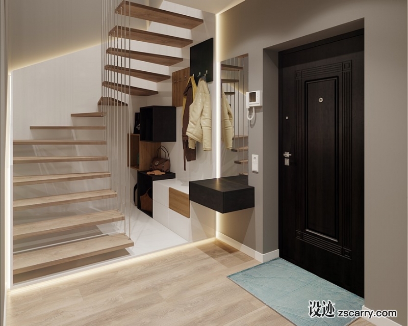 Lviv-Duplex-Apartment-Designed-by-Leopolis-for-a-Young-Active-Couple-10.jpg 家装参考,入户,带楼梯,