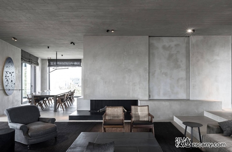 Concrete-Penthouse-in-Antwerp-by-Vincent-Van-Duysen-1.jpg 家装参考,客厅,现代风格,