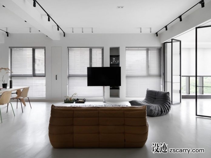 project-intended-single-storey-apartment-two-main-colour-systems-grey-white-03-696x522.jpg 家装参考,客厅,现代风格,