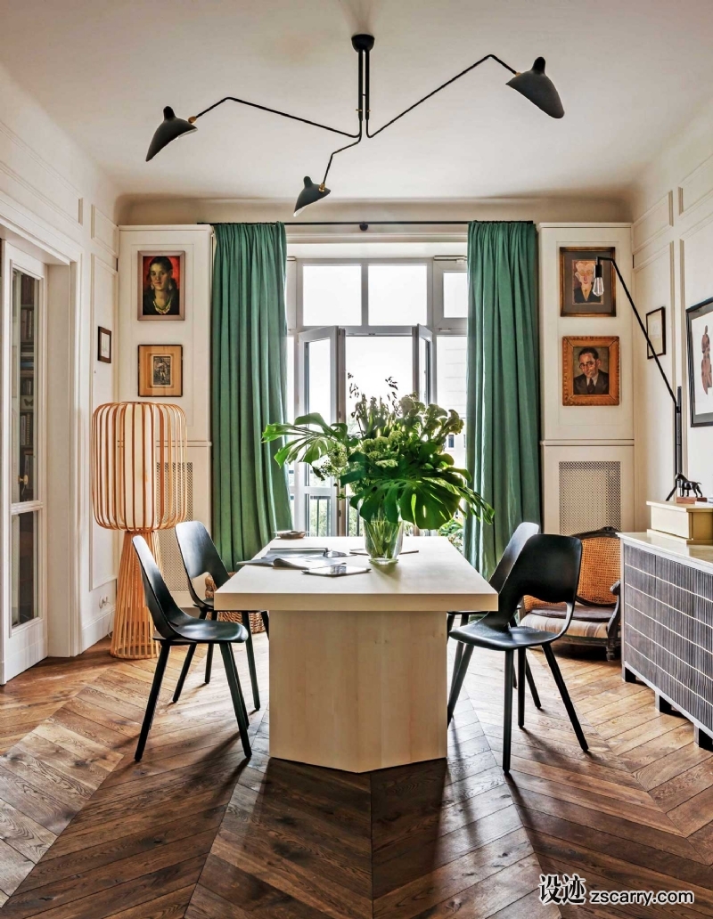 1930s-Warsaw-Apartment-Renovation-by-Marta-Chrapka-of-Colombe-Design-Yellowtrace-04.jpg 家装参考,餐厅,现代风格,