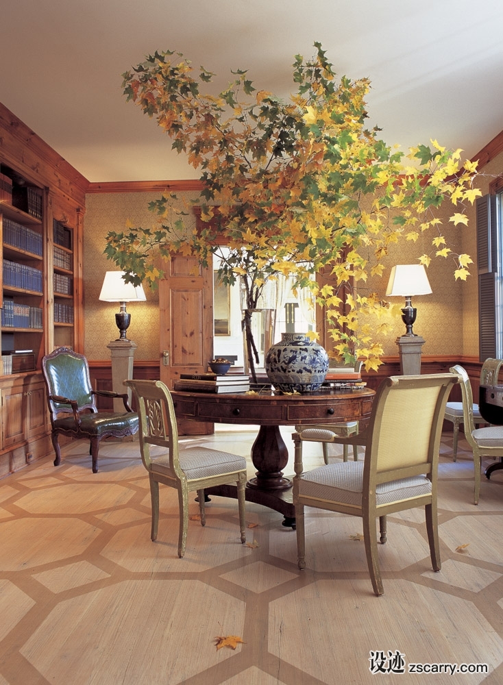 02-Warm+and+inviting,+this+Greenwich+library+is+the+perfect+protection+against+the+brace+of+winter.+.jpg 家装参考,餐厅,传统风格,