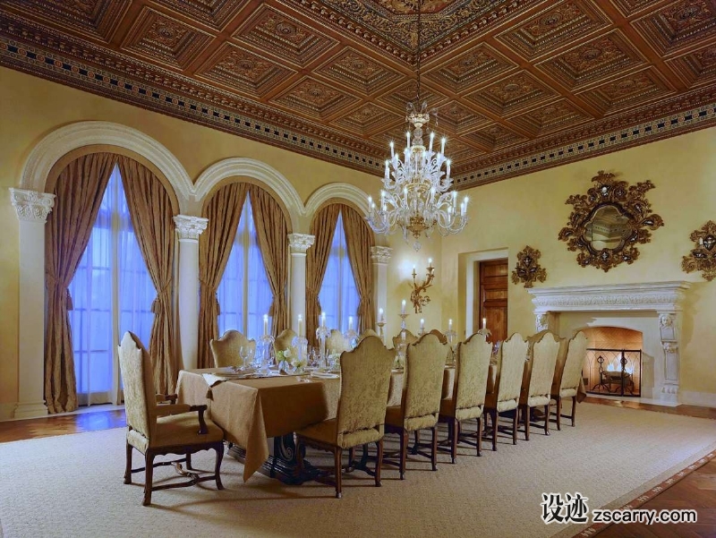 billionaires-row-waterfront-estate-dining-room.jpg 家装参考,餐厅,传统风格,