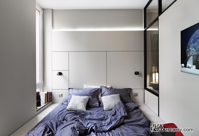 40-sqm-Apartment-Takes-Advantage-Of-Color-And-Chic-Accent-Features-2.jpg 家装参考,卧室,现代风格,