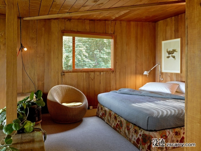 A-Mill-Valley-House-Made-of-Red-Cedar-and-Glass-12.jpg 家装参考,卧室,现代风格,