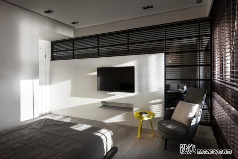 Apartment-overlooking-the-river-in-Taipei-17-850x566.jpg 家装参考,卧室,现代风格,