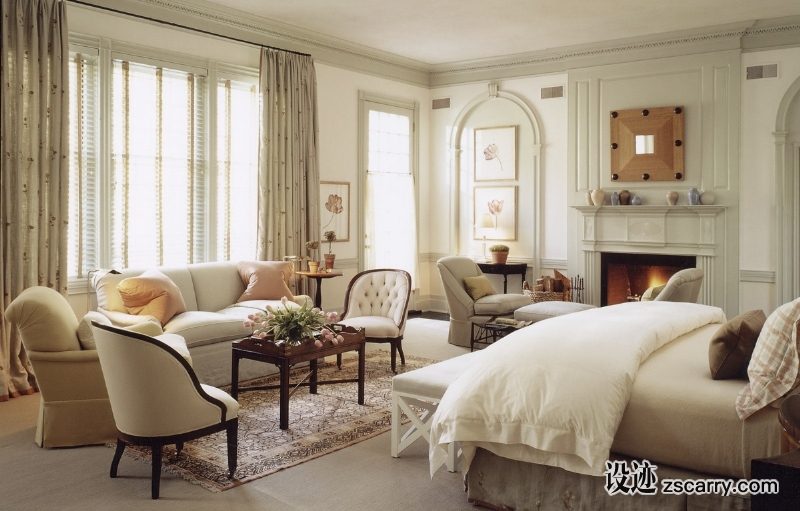 10-This+gracious+bedroom+in+Kent,+Connecticut+is+a+seamless+blend+of+traditional+forms+and+modern+sensibility.+.jpg 家装参考,卧室,简欧风格,