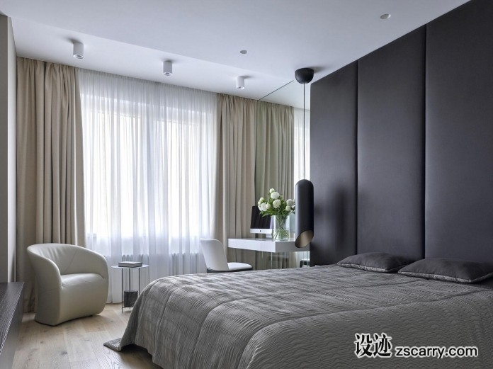 Elegant-apartment-for-a-pianist-in-Moscow-by-Alexandra-Fedorova-17-696x521.jpg 家装参考,卧室,简欧风格,