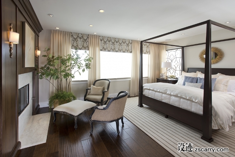 vibrant-transitional-family-home-bedroom1-robeson-design-5.jpg 家装参考,卧室,简欧风格,