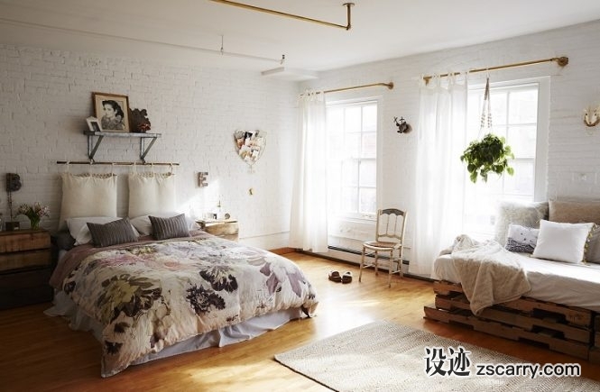 A-Cozy-Vintage-Loft-in-Manhattan-04.jpg 家装参考,卧室,乡村风格,