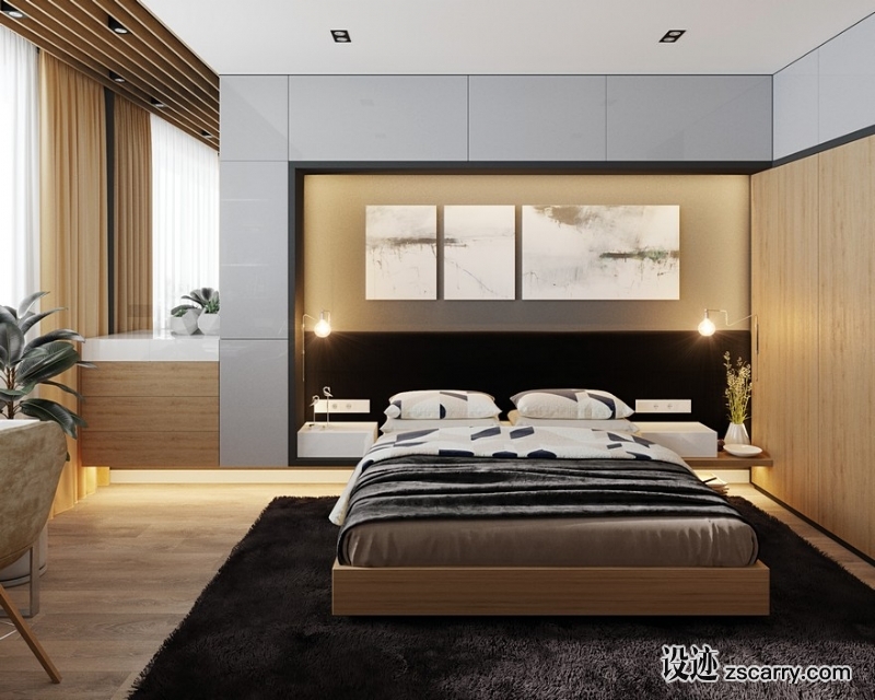 Lviv-Duplex-Apartment-Designed-by-Leopolis-for-a-Young-Active-Couple-14.jpg 家装参考,卧室,床头背景墙,