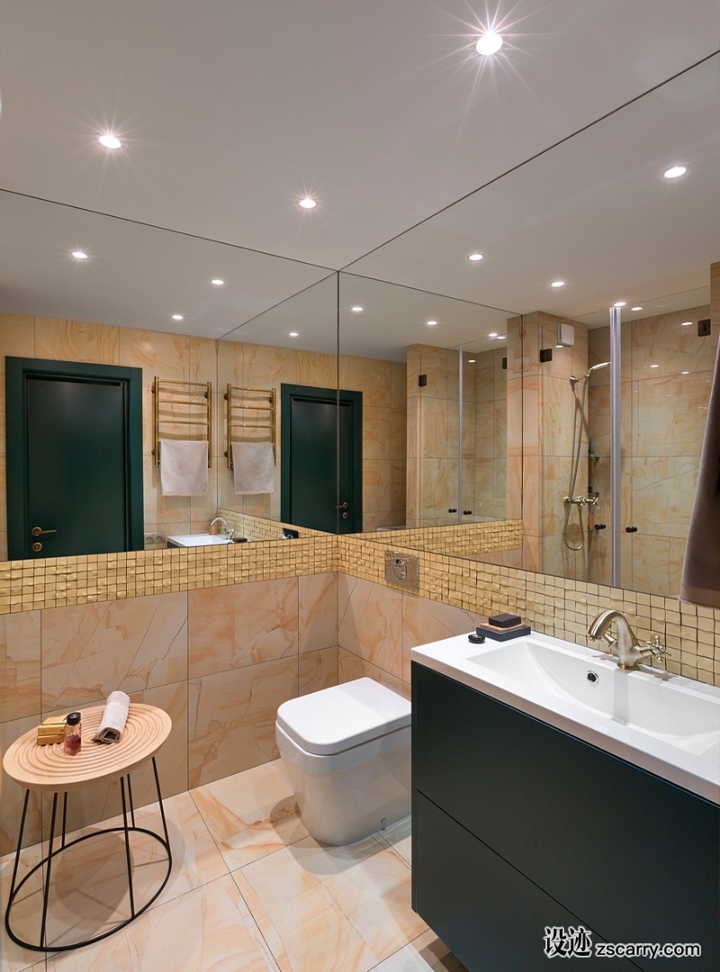 40-sqm-Apartment-Takes-Advantage-Of-Color-And-Chic-Accent-Features-15.jpg 家装参考,卫浴,带淋浴间,