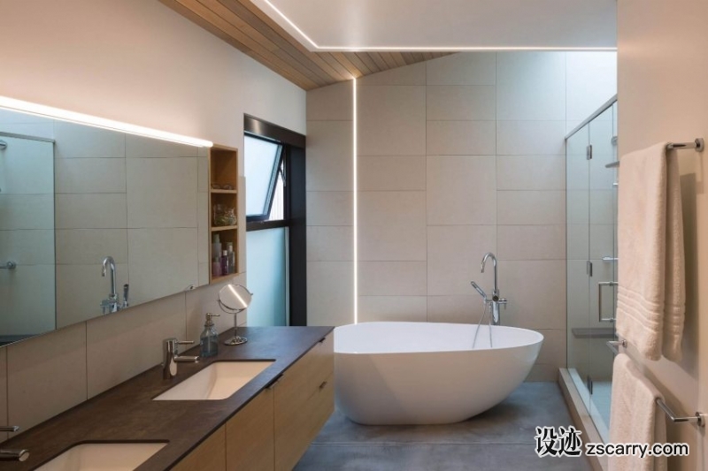 Bellevue-Modern-16-850x566.jpg 家装参考,卫浴,带独立浴缸,