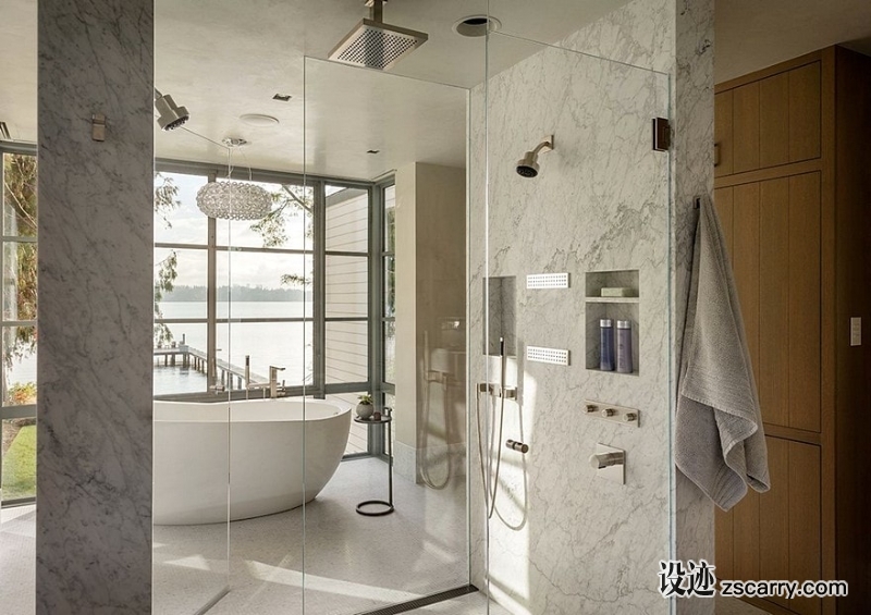 Lake-Cove-House-by-Stuart-Silk-Architects-11.jpg 家装参考,卫浴,带独立浴缸,