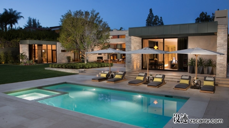 bev-hills-renovation-rear-view-night.jpg 家装参考,户外空间,户外泳池,