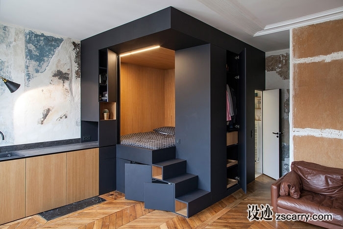 350-square-feet-modern-studio-design-hidden-storage-compartments.jpg 家装参考,特殊,小户型,