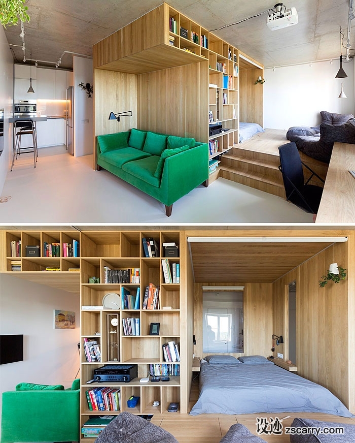 clever-design-ideas-for-small-city-apartments-use-space-behind-sofa.jpg 家装参考,特殊,小户型,