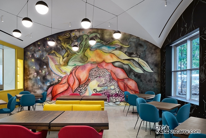 johnston-marklee-MCA-chicago-pedro-y-juana-chris-ofili-designboom-02.jpg 工装参考,餐饮空间,餐厅,