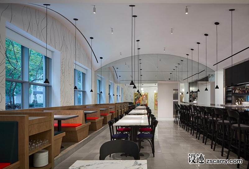 johnston-marklee-MCA-chicago-pedro-y-juana-chris-ofili-designboom-04.jpg 工装参考,餐饮空间,餐厅,