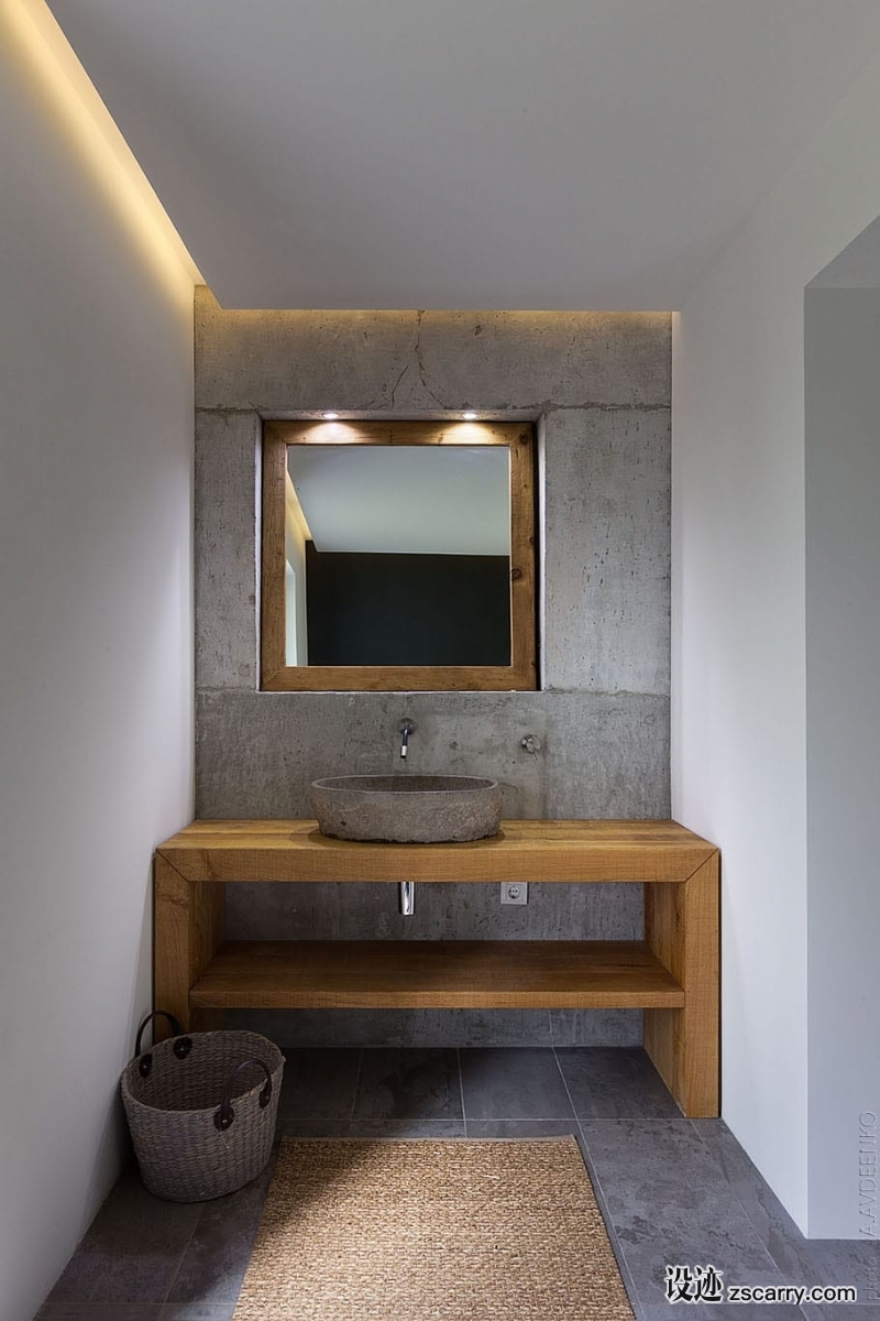 Beautiful-Guest-House-Architecture-Interior-Design-Concrete-Wood-by-Azovskiy-Pahomova-architects-Ukraine-Mindsparkle-Mag-6.jpg 局部参考,卫浴元素,洗手台（台上盆）,