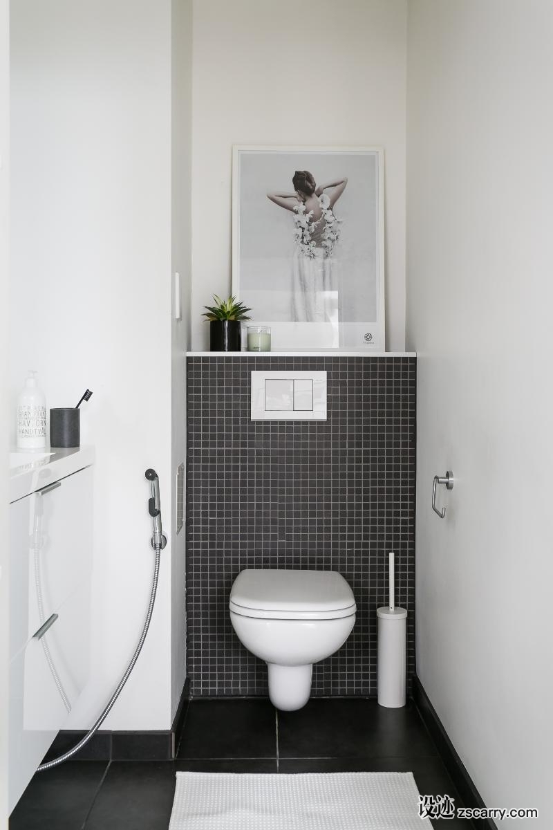 black-white-interior-scandinavian-toilet.jpg 局部参考,卫浴元素,墙排马桶,