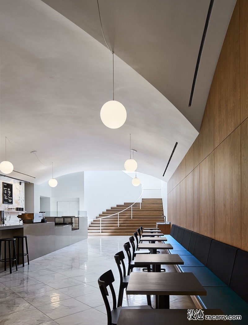 johnston-marklee-MCA-chicago-pedro-y-juana-chris-ofili-designboom-07.jpg 工装参考,餐饮空间,餐位(卡座),