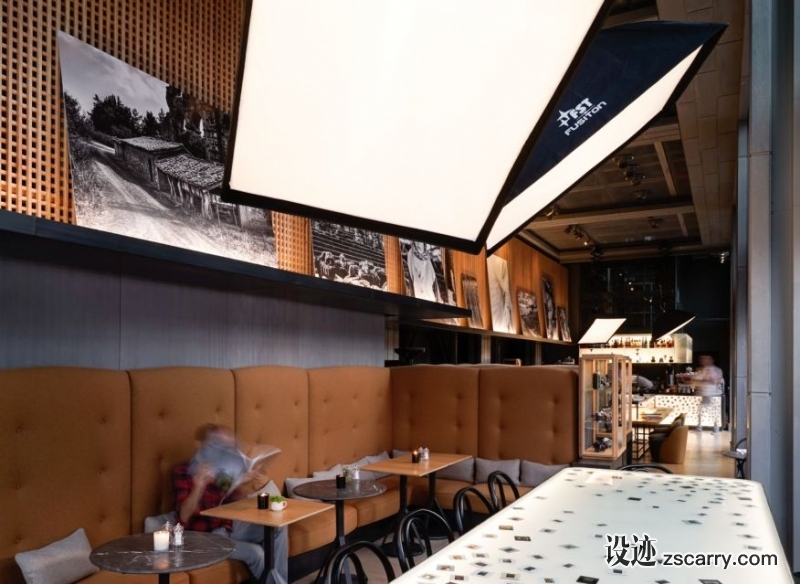 Monochrome-Brasserie-by-Lagranja-03.jpg 工装参考,餐饮空间,餐位(靠墙),