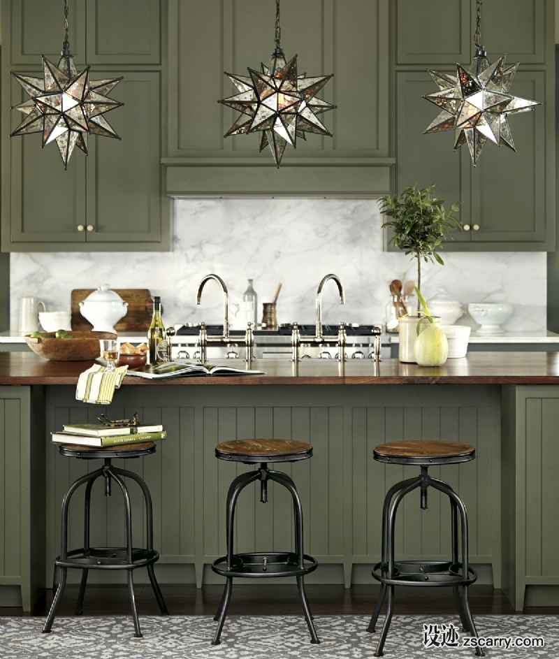 green_kitchen.jpg 局部参考,厨房元素,岛台,