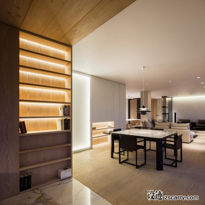 apartment-located-top-floor-classic-building-significant-open-plan-kitchen-living-room-finished-bronze-09-696x696.jpg 局部参考,硬装元素,书架壁龛,