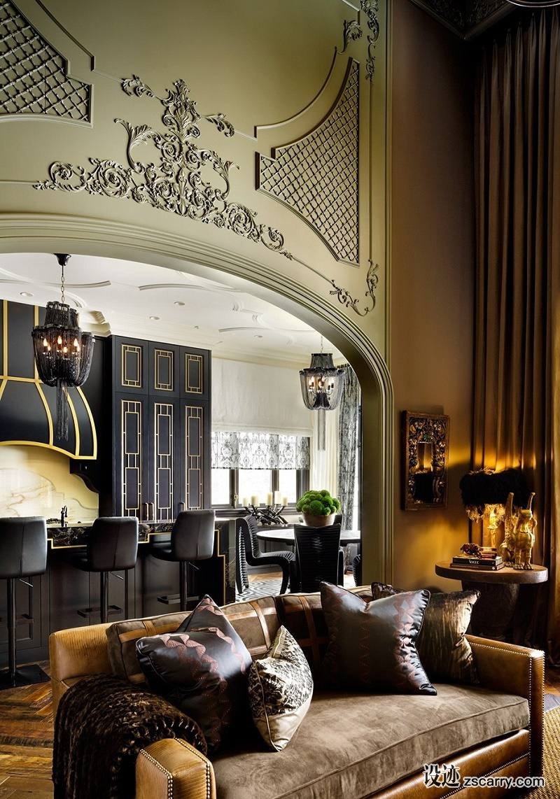 lori-morris-eclectic-luxury-design-castle-great-room-b.jpg 局部参考,硬装元素,垭口,