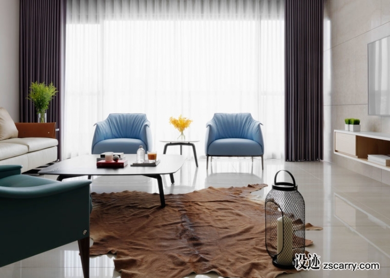Apartment-from-Summer-Samson-02-850x607.jpg 软装参考,客厅搭配,现代气氛,