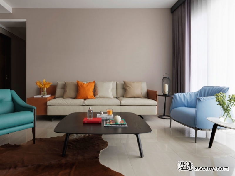 Apartment-from-Summer-Samson-05-850x638.jpg 软装参考,客厅搭配,现代气氛,