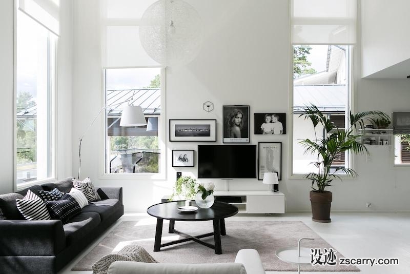 black-white-interior-scandinavian-living-room.jpg 软装参考,客厅搭配,现代气氛,