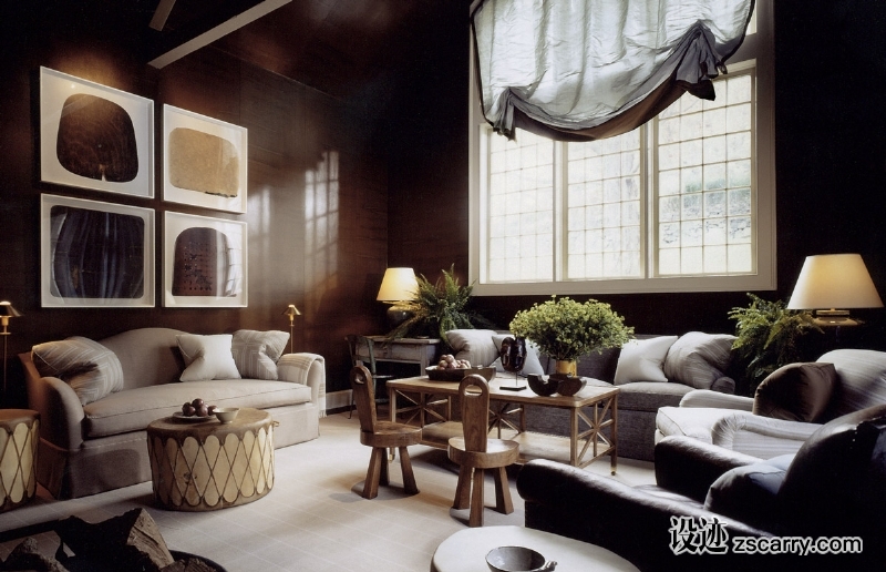 06-The+sunlight+that+floods+a+screening+room+in+Kent,+Connecticut+is+a+welcome+addition+in+this+winter+house.+.jpg 软装参考,客厅搭配,简欧气氛,