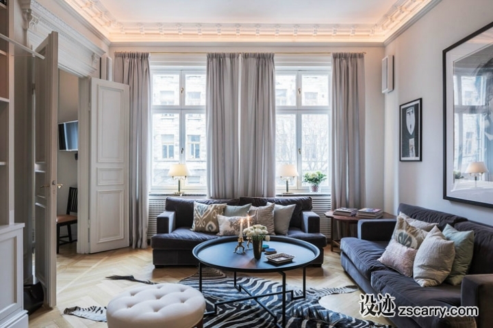 Parisian-Styled-Scandinavian-Apartment.jpg 软装参考,客厅搭配,简欧气氛,
