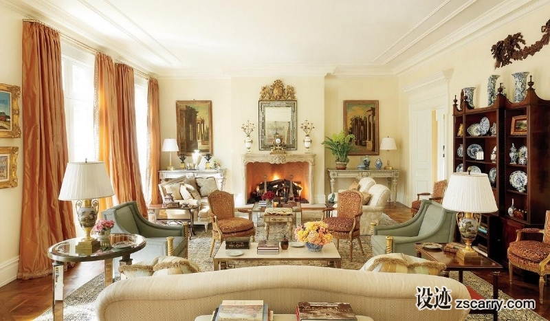 american-living-room-design-bunny-williams.jpg 软装参考,客厅搭配,传统气氛,