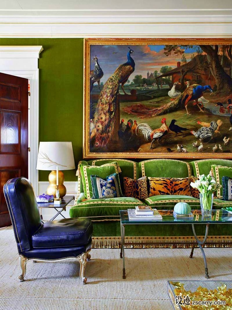 green-interior-design-inspiration-tory-burch-living-room.jpg 软装参考,客厅搭配,传统气氛,