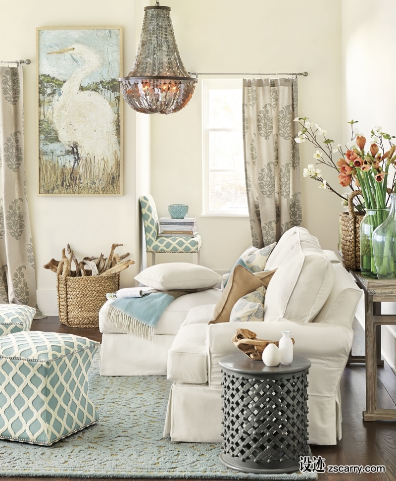 blue_family_room.jpg 软装参考,客厅搭配,乡村气氛,