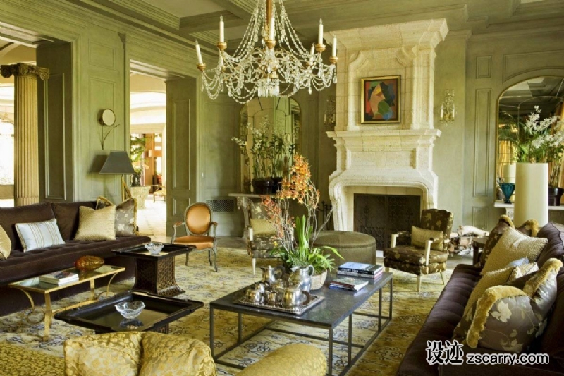 green-interior-design-inspiration-joan-behnke.jpg 软装参考,客厅搭配,乡村气氛,