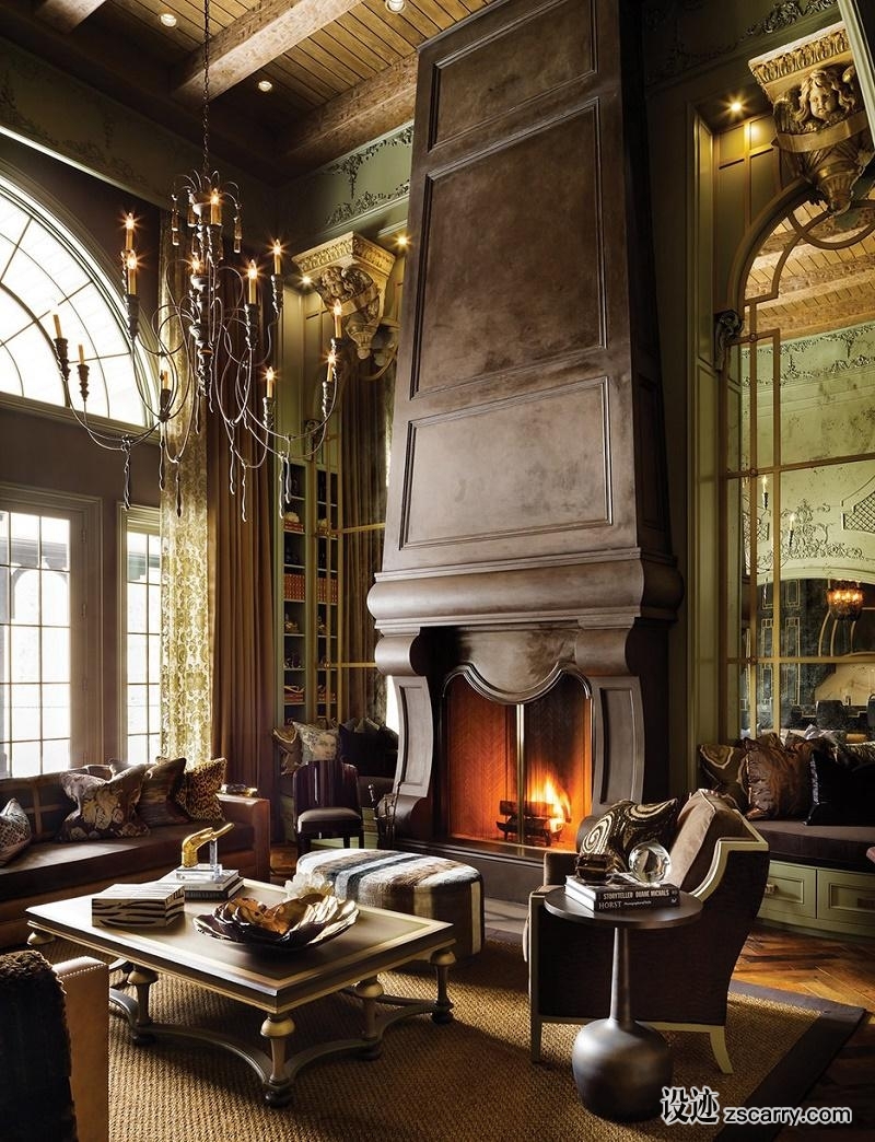 lori-morris-eclectic-luxury-design-castle-great-room.jpg 软装参考,客厅搭配,乡村气氛,