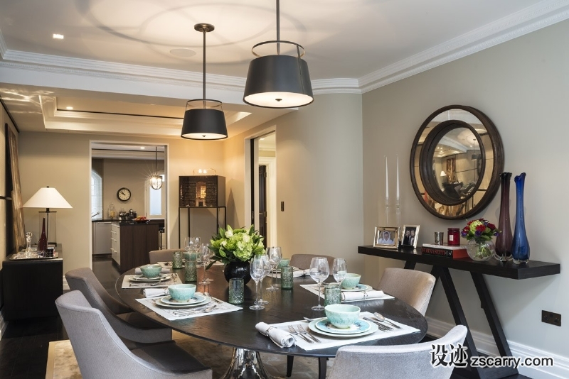 knightsbridge-townhouse-family-dining-room.jpg 软装参考,餐厅搭配,简欧气氛,