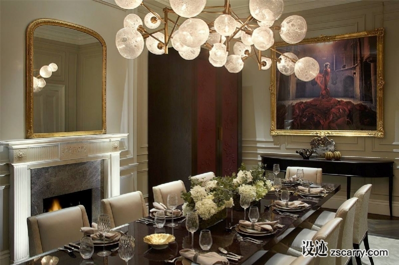 laura-hammett-classic-contemporary-chester-square-dining-room.jpg 软装参考,餐厅搭配,简欧气氛,