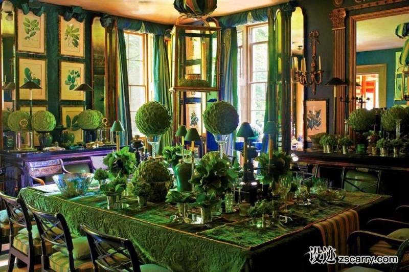 green-interior-design-inspiration-anouska-hempel-wiltshire-manor-1024x681.jpg 软装参考,餐厅搭配,传统气氛,