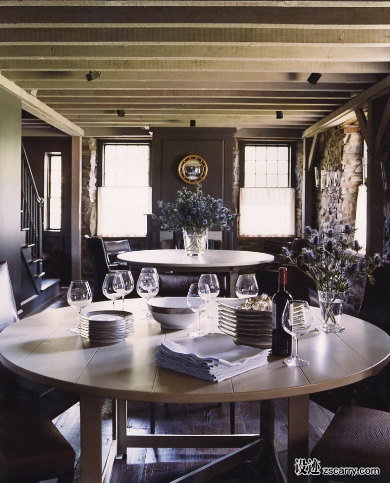 11-This+dining+room+in+Kent,+Connecticut+is+simultaneously+rustic+and+sophisticated.+.jpg 软装参考,餐厅搭配,乡村气氛,