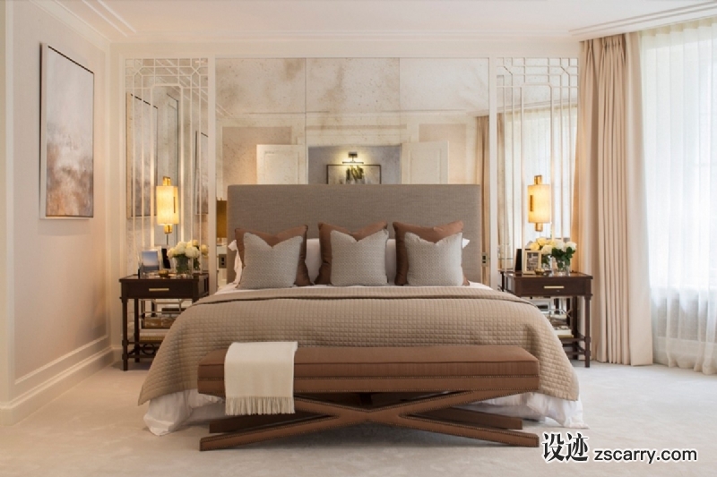 Contemporary-Regency-design-1508-London-master-bedroom.jpg 软装参考,卧室搭配,简欧气氛,