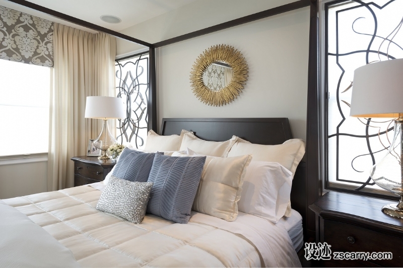 vibrant-transitional-family-home-bedroom1-robeson-design-3.jpg 软装参考,卧室搭配,简欧气氛,