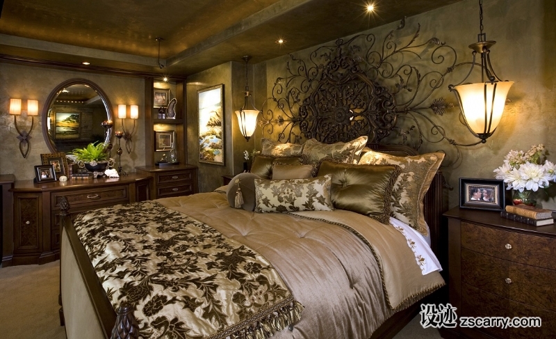 mediterranean-home-master-bedroom-robeson-design-1.jpg 软装参考,卧室搭配,传统气氛,