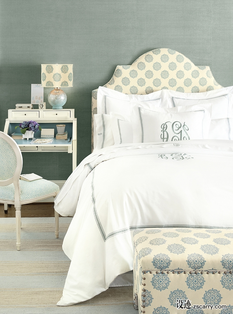 bd_blue-patterned-bedroom.jpg 软装参考,卧室搭配,乡村气氛,