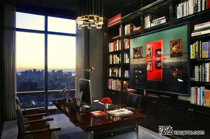 library-Trump-tower-penthouse-001.jpg 软装参考,书房搭配,现代气氛,