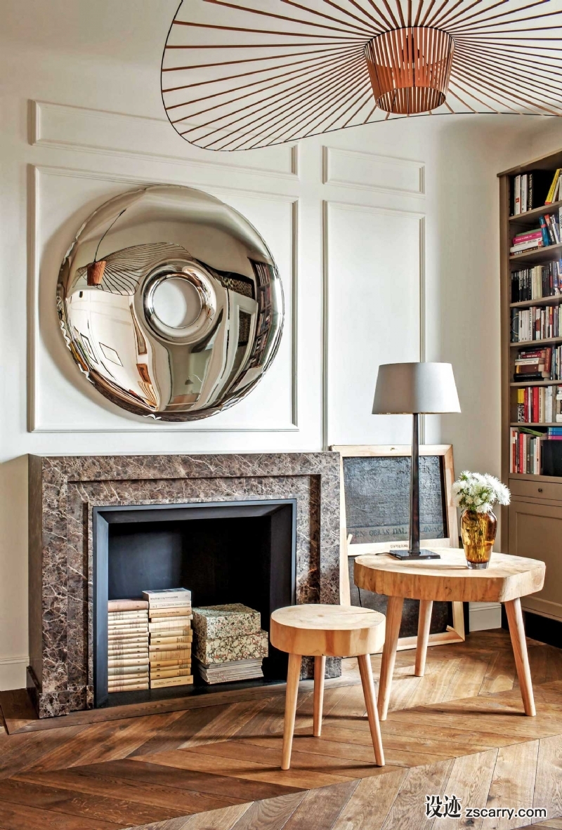 1930s-Warsaw-Apartment-Renovation-by-Marta-Chrapka-of-Colombe-Design-Yellowtrace-02.jpg 软装参考,局部搭配,壁炉前,
